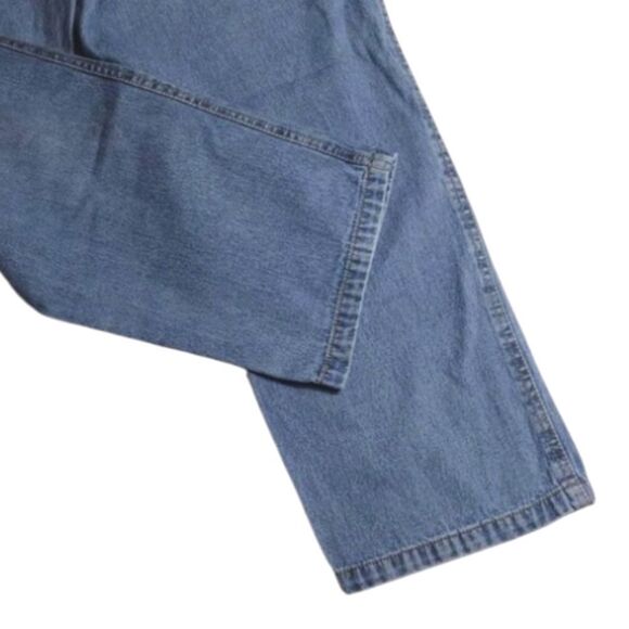 VTG 80s Medium Wash Studded High Waist Wide Leg Jeans Large Petite - Picture 10 of 14